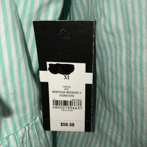 Crown & Ivy striped top with lace design. Size medium. NWT. Neck tie in back. - Picture 5 of 5